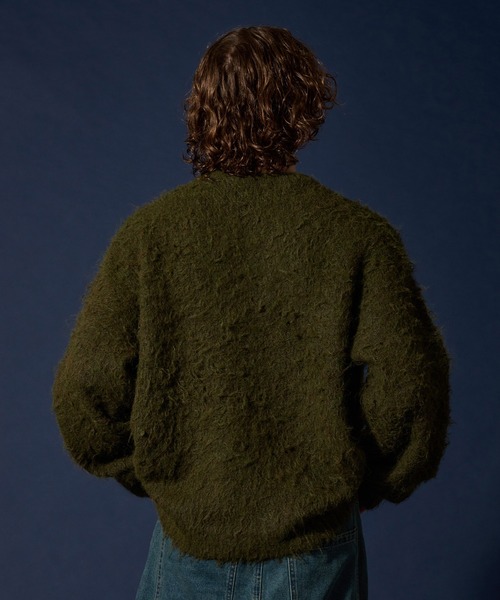 WETTEMPT(ウィテンプト)の「WOOL MIXED SHAGGY KNIT /ウールミックスシャギーニット(ニット/セーター・メンズ・ダークブラウン/カーキ/レッド・MEDIUM/LARGE/SMALL)」の6枚目の写真