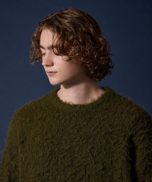 WETTEMPT(ウィテンプト)の「WOOL MIXED SHAGGY KNIT /ウールミックスシャギーニット(ニット/セーター・メンズ・ダークブラウン/カーキ/レッド・MEDIUM/LARGE/SMALL)」の13枚目の写真