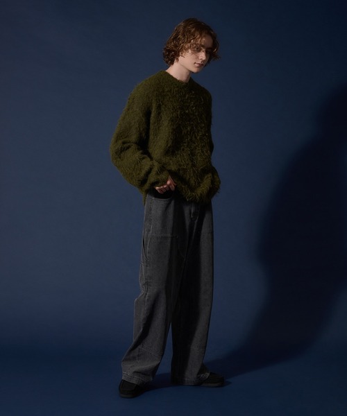 WETTEMPT(ウィテンプト)の「WOOL MIXED SHAGGY KNIT /ウールミックスシャギーニット(ニット/セーター・メンズ・ダークブラウン/カーキ/レッド・MEDIUM/LARGE/SMALL)」の12枚目の写真