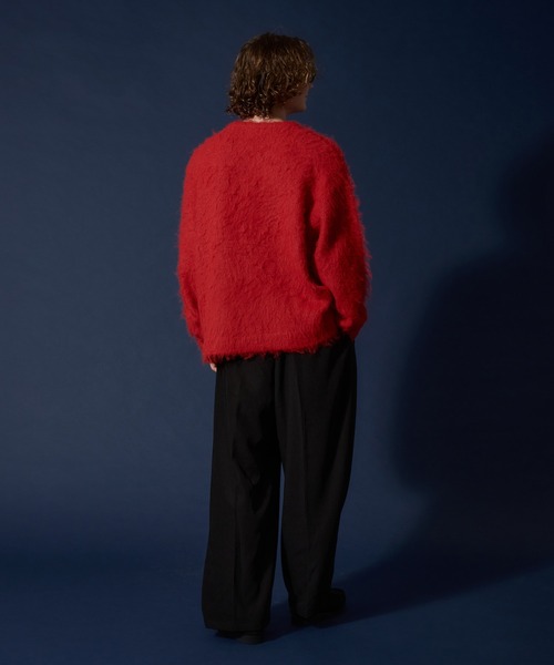 WETTEMPT(ウィテンプト)の「WOOL MIXED SHAGGY KNIT /ウールミックスシャギーニット(ニット/セーター・メンズ・ダークブラウン/カーキ/レッド・MEDIUM/LARGE/SMALL)」の22枚目の写真