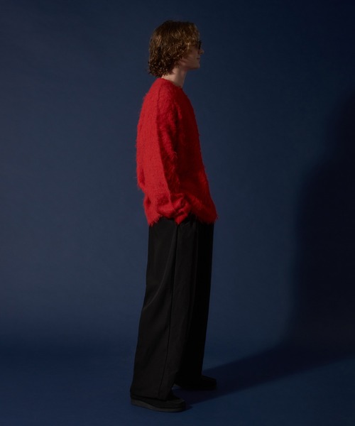 WETTEMPT(ウィテンプト)の「WOOL MIXED SHAGGY KNIT /ウールミックスシャギーニット(ニット/セーター・メンズ・ダークブラウン/カーキ/レッド・MEDIUM/LARGE/SMALL)」の21枚目の写真