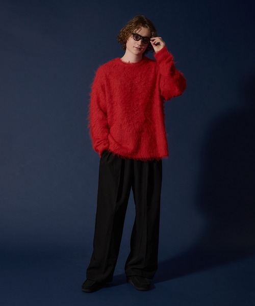 WETTEMPT(ウィテンプト)の「WOOL MIXED SHAGGY KNIT /ウールミックスシャギーニット(ニット/セーター・メンズ・ダークブラウン/カーキ/レッド・MEDIUM/LARGE/SMALL)」の20枚目の写真