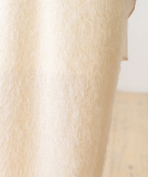 VitaFelice（ヴィータフェリーチェ）の「季節感溢れるフリンジニットスカート（スカート・レディース・ブラック/アイボリー・FREE）」の5枚目の写真