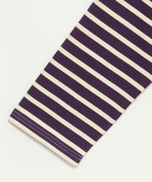 petit main LIEN（プティマインリアン）の「【LINE】【リンク】ボーダー長袖Ｔ★（Tシャツ/カットソー・レディース・パープル/グレー/ブラック・FREE）」の8枚目の写真