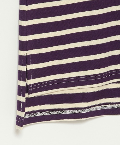 petit main LIEN（プティマインリアン）の「【LINE】【リンク】ボーダー長袖Ｔ★（Tシャツ/カットソー・レディース・パープル/グレー/ブラック・FREE）」の10枚目の写真