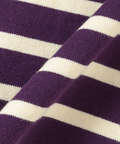 petit main LIEN（プティマインリアン）の「【LINE】【リンク】ボーダー長袖Ｔ★（Tシャツ/カットソー・レディース・パープル/グレー/ブラック・FREE）」の9枚目の写真