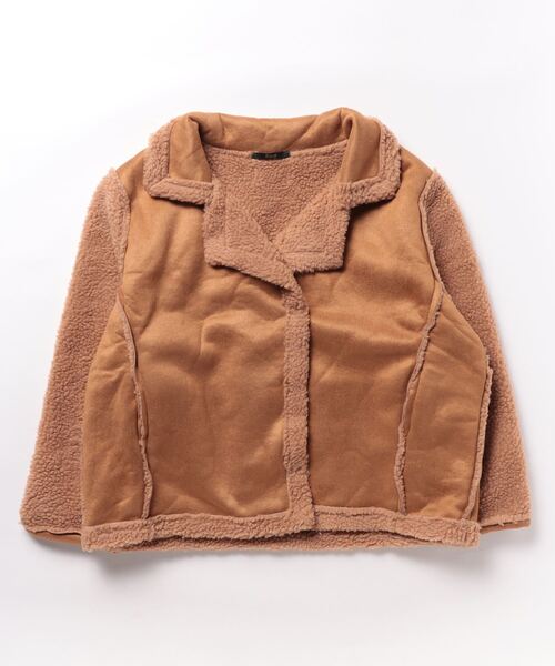 Ritzy(リッツィー)の「異素材切り替え ボアコート(その他アウター・レディース・アイボリー/キャメル/ブラウン・M/L)」の1枚目の写真
