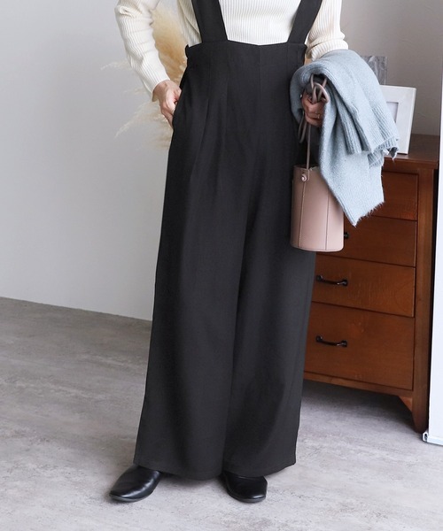 reca（レカ）の「ツイル風サロペット（サロペット/オーバーオール・レディース・ブラック/グレー・M）」の5枚目の写真