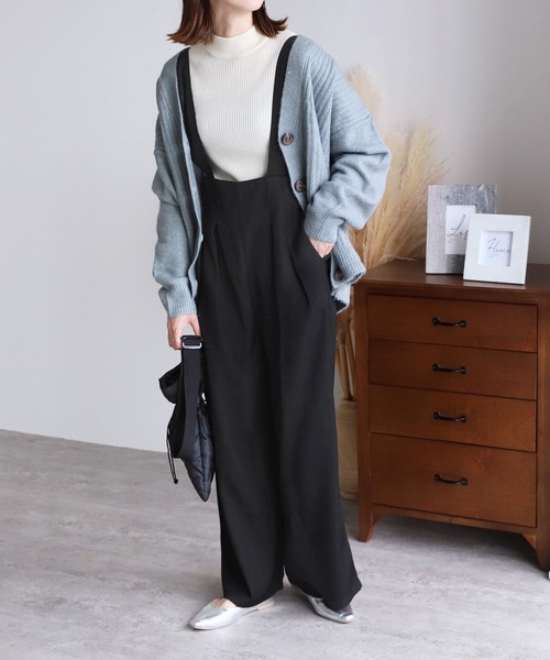 reca（レカ）の「ツイル風サロペット（サロペット/オーバーオール・レディース・ブラック/グレー・M）」の7枚目の写真