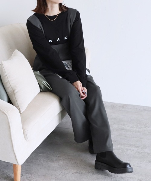 reca（レカ）の「ツイル風サロペット（サロペット/オーバーオール・レディース・ブラック/グレー・M）」の11枚目の写真