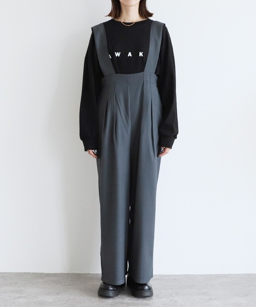 reca（レカ）の「ツイル風サロペット（サロペット/オーバーオール・レディース・ブラック/グレー・M）」の12枚目の写真