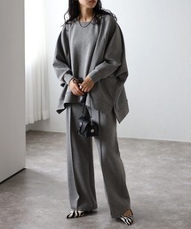 [SET]ストレッチドルマンスウェット×センタープレスストレッチワイドパンツ