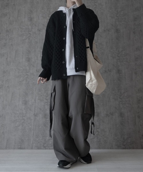 RAGEBLUE（レイジブルー）の「【まさコラボアイテム】ケーブルニット/クルーネックカーディガン（カーディガン/ボレロ・メンズ・ホワイト/レッド/ブラック・MEDIUM/LARGE）」の18枚目の写真