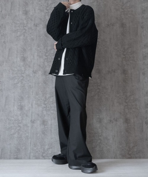 RAGEBLUE（レイジブルー）の「【まさコラボアイテム】ケーブルニット/クルーネックカーディガン（カーディガン/ボレロ・メンズ・ホワイト/レッド/ブラック・MEDIUM/LARGE）」の21枚目の写真