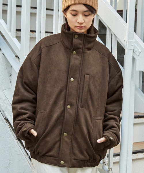 MONO-MART（モノマート）の「【retock's】ビッグシルエットスタンドネック中綿ブルゾン（ブルゾン・メンズ・ブラック/ダークブラウン/ブラウン/オリーブ・M/L）」の3枚目の写真