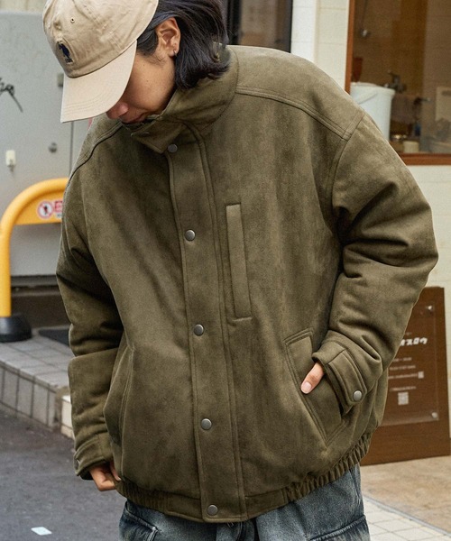 MONO-MART（モノマート）の「【retock's】ビッグシルエットスタンドネック中綿ブルゾン（ブルゾン・メンズ・ブラック/ダークブラウン/ブラウン/オリーブ・M/L）」の4枚目の写真