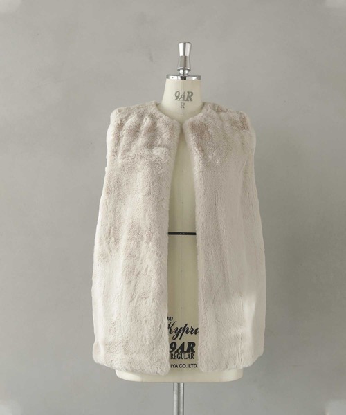 【出品9/10まで】希少CADUNE ふわふわベスト ベージュ 36 jp296-r1.jpg