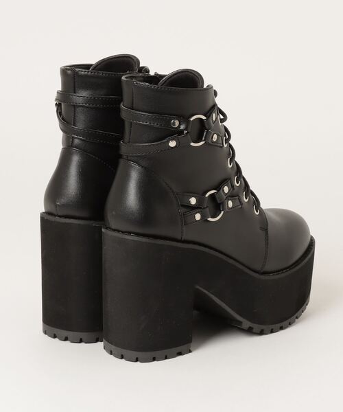 【セール】ダブルリング デザインベルト付き 厚底 ブーツ(1647)/Love Hunter(ブーツ)|LOVEHUNTER(ラブハンター) 【セール】ダブルリング デザインベルト付き 厚底 ブーツ(1647)/Love Hunter(ブーツ)|LOVEHUNTER(ラブハンター)
