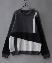 SITRY（シトリー）の「panel pattern jacquard knitting crew neck sweater/パネル柄 ジャガード ニット クルーネック セーター/ニット/総柄（ニット/セーター）」