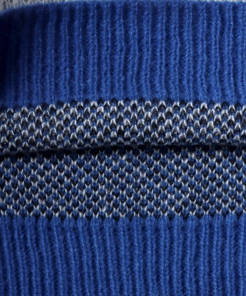 SITRY(シトリー)の「panel pattern jacquard knitting crew neck sweater/パネル柄 ジャガード ニット クルーネック セーター/ニット/総柄(ニット/セーター・メンズ・ブルー/チャコールグレー/カーキ・M/L)」の9枚目の写真