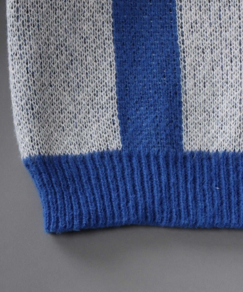 SITRY(シトリー)の「panel pattern jacquard knitting crew neck sweater/パネル柄 ジャガード ニット クルーネック セーター/ニット/総柄(ニット/セーター・メンズ・ブルー/チャコールグレー/カーキ・M/L)」の6枚目の写真