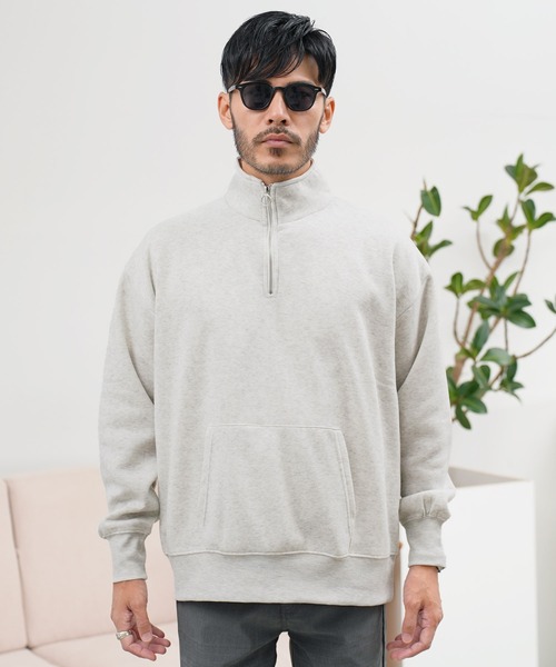 jiggys shop（ジギーズショップ）の「綿タッチ裏起毛ハーフZIPスウェットトレーナー（スウェット・メンズ・グレー系その他/杢グレー/グレー/パープル/ブラック・MEDIUM/LARGE/X-LARGE）」の21枚目の写真