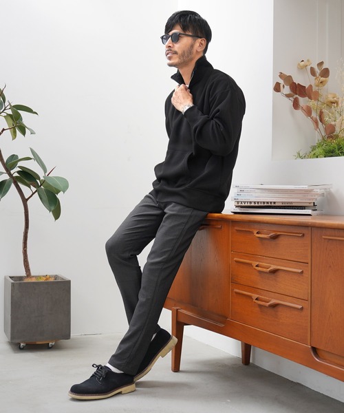 jiggys shop（ジギーズショップ）の「綿タッチ裏起毛ハーフZIPスウェットトレーナー（スウェット・メンズ・グレー系その他/杢グレー/グレー/パープル/ブラック・MEDIUM/LARGE/X-LARGE）」の12枚目の写真