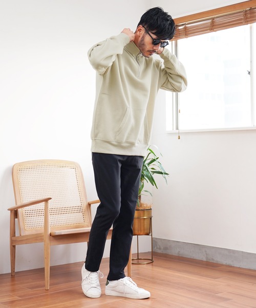 jiggys shop（ジギーズショップ）の「綿タッチ裏起毛ハーフZIPスウェットトレーナー（スウェット・メンズ・グレー系その他/杢グレー/グレー/パープル/ブラック・MEDIUM/LARGE/X-LARGE）」の6枚目の写真