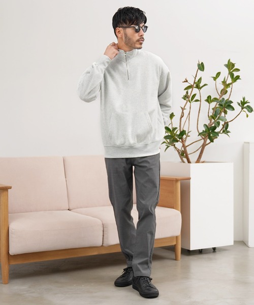 jiggys shop（ジギーズショップ）の「綿タッチ裏起毛ハーフZIPスウェットトレーナー（スウェット・メンズ・グレー系その他/杢グレー/グレー/パープル/ブラック・MEDIUM/LARGE/X-LARGE）」の20枚目の写真