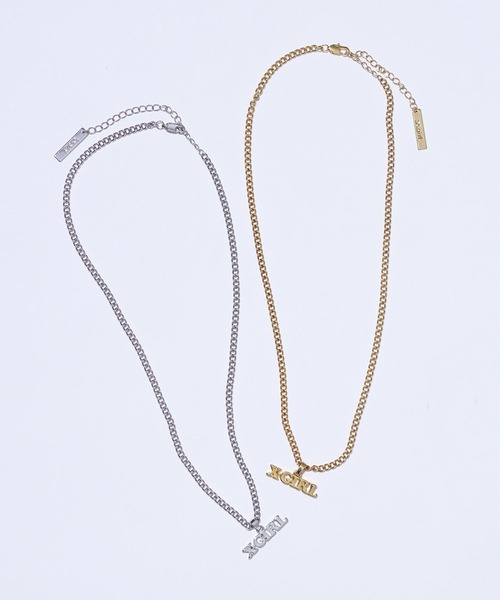 X-girl（エックスガール）の「TINY LOGO CHARM NECKLACE（ネックレス・レディース・ゴールド/シルバー・ONE SIZE）」の8枚目の写真