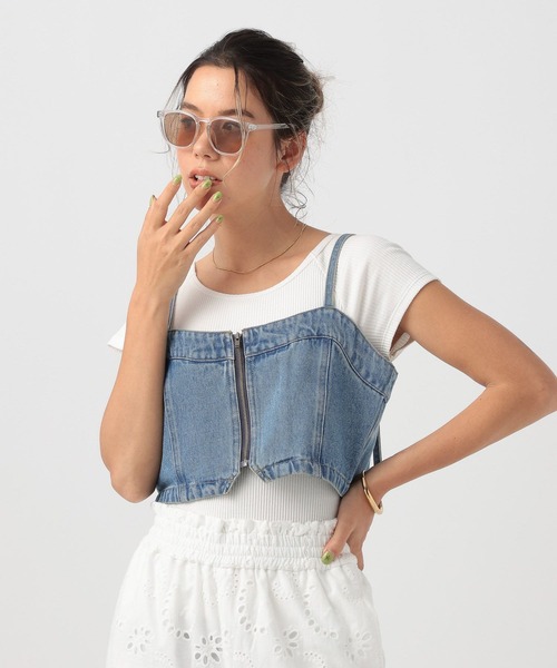 BAYFLOW（ベイフロー）の「デニムビスチェ（その他トップス・レディース・インディゴブルー/サックスブルー・FREE）」の2枚目の写真