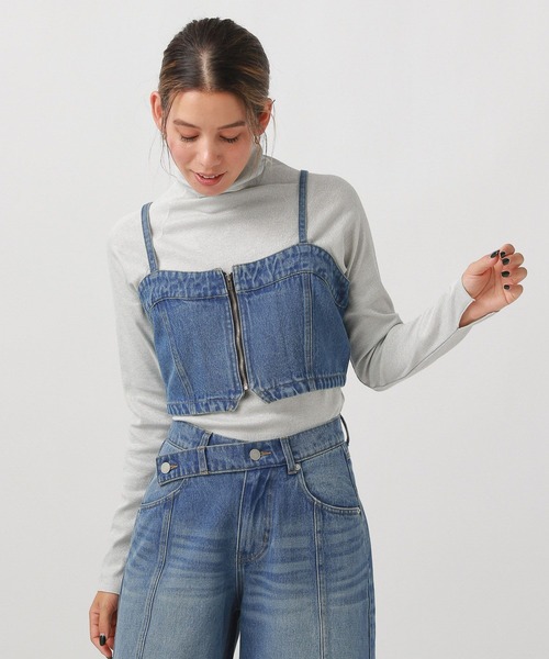 BAYFLOW（ベイフロー）の「デニムビスチェ（その他トップス・レディース・インディゴブルー/サックスブルー・FREE）」の5枚目の写真