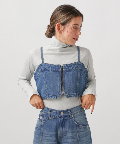 BAYFLOW（ベイフロー）の「デニムビスチェ（その他トップス・レディース・インディゴブルー/サックスブルー・FREE）」の7枚目の写真