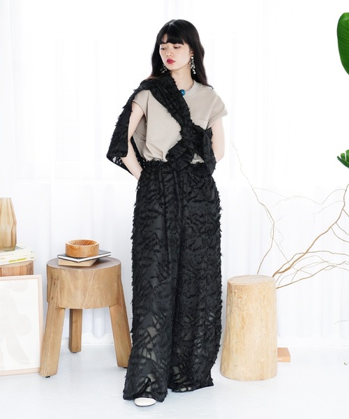 Aphlotus（アプロタス）の「裏付き フロントタック シアーパンツ フリンジ（その他パンツ・メンズ・アイボリー/ブラック・LARGE/MEDIUM/SMALL）」の22枚目の写真