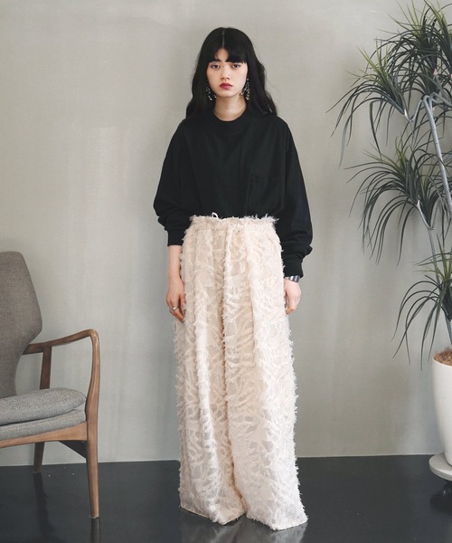 Aphlotus（アプロタス）の「裏付き フロントタック シアーパンツ フリンジ（その他パンツ・メンズ・アイボリー/ブラック・LARGE/MEDIUM/SMALL）」の6枚目の写真