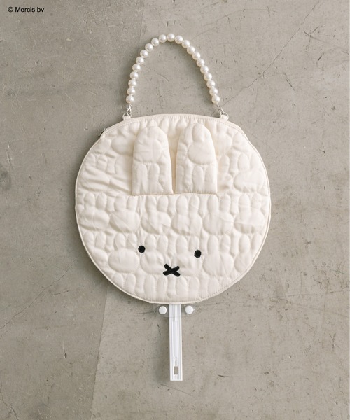 Miffy（ ミッフィー）の「ミッフィー2wayうちわバッグ　1041180010（ハンドバッグ・レディース・オフホワイト/ブラック・FREE）」の11枚目の写真