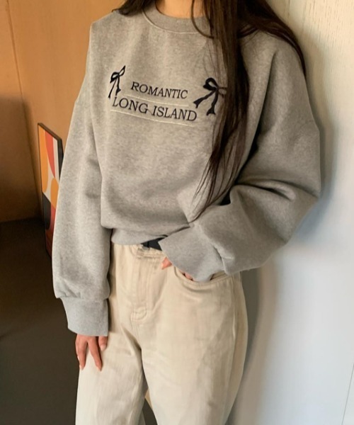 ぶ*こ様 アルベロベロ　刺繍デザイン グレー 長袖 トレーナー ぶ*こ様 アルベロベロ 刺繍デザイン グレー 長袖 トレーナー