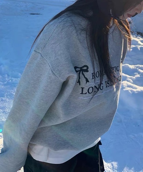 Vipoa（ヴィポア）の「リボンロゴ刺繍スウェット（スウェット・レディース・グレー/ブラック/アイボリー・FREE）」の11枚目の写真