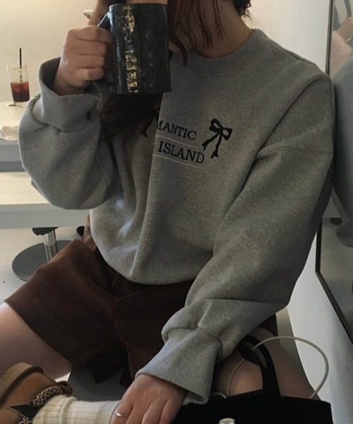 Vipoa（ヴィポア）の「リボンロゴ刺繍スウェット（スウェット・レディース・グレー/ブラック/アイボリー・FREE）」の15枚目の写真