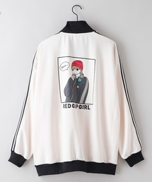Red Cap Girl（レッドキャプガール）の「【UNIIT × RED CAP GIRL/ユニット×レッドキャップガール】　バックプリントトラックジャケット　オーバーサイズ バックプリント ロゴ ワンポイント刺繍 トラックジャケット/ラインジャージ/レディース メンズ（ジャージ）」