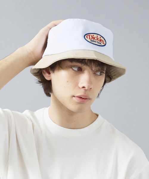 Dickies(ディッキーズ)の「【DICKIES/ディッキーズ】WAPPEN BUCKET HAT / ワッペンロゴバケットハット(ハット・メンズ・ブラック/サックスブルー/インディゴブルー/ホワイト・フリー)」の2枚目の写真