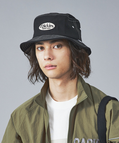 Dickies(ディッキーズ)の「【DICKIES/ディッキーズ】WAPPEN BUCKET HAT / ワッペンロゴバケットハット(ハット・メンズ・ブラック/サックスブルー/インディゴブルー/ホワイト・フリー)」の1枚目の写真