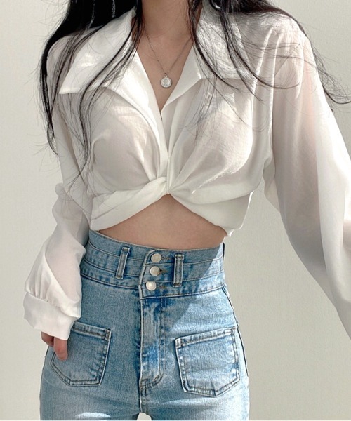 SHEENA(シーナ)の「カシュクールバックリボンブラウス(シャツ/ブラウス・レディース・ブラック/グレー/ホワイト・M)」の7枚目の写真