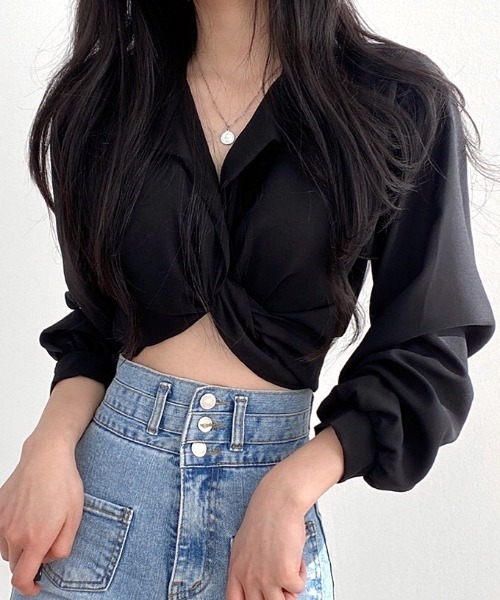 SHEENA(シーナ)の「カシュクールバックリボンブラウス(シャツ/ブラウス・レディース・ブラック/グレー/ホワイト・M)」の16枚目の写真