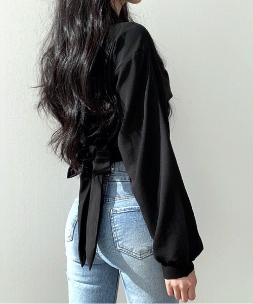 SHEENA(シーナ)の「カシュクールバックリボンブラウス(シャツ/ブラウス・レディース・ブラック/グレー/ホワイト・M)」の17枚目の写真