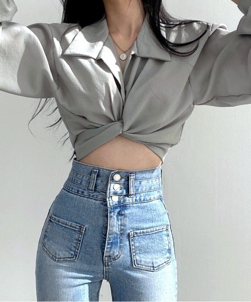 SHEENA(シーナ)の「カシュクールバックリボンブラウス(シャツ/ブラウス・レディース・ブラック/グレー/ホワイト・M)」の12枚目の写真