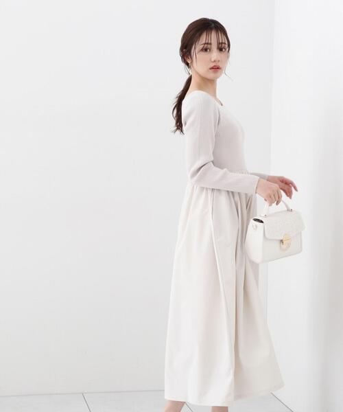 PROPORTION BODY DRESSING（プロポーションボディドレッシング）の「コクーンニットドッキングワンピース / 1214140208（ワンピース・レディース・オフホワイト/ブラック・SMALL/MEDIUM）」の6枚目の写真