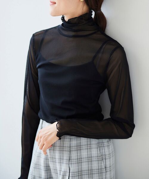 le.coeur blanc(ルクールブラン)の「シアータートル(Tシャツ/カットソー・レディース・ブラック/オフホワイト/グレー・38)」の1枚目の写真