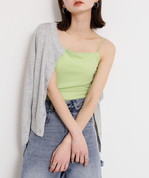 SENSE OF PLACE by URBAN RESEARCH（センスオブプレイスバイアーバンリサーチ）の「『一部WEB限定カラー』『サイズ展開あり』ダブルストラップカップツキキャミソール（キャミソール・レディース・チャコールグレー/ブラック/ホワイト/ライトベージュ/グリーン/オレンジ/ブラウン・ONE/S）」の12枚目の写真