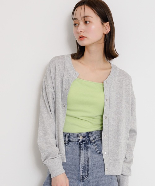 SENSE OF PLACE by URBAN RESEARCH（センスオブプレイスバイアーバンリサーチ）の「『一部WEB限定カラー』『サイズ展開あり』ダブルストラップカップツキキャミソール（キャミソール・レディース・チャコールグレー/ブラック/ホワイト/ライトベージュ/グリーン/オレンジ/ブラウン・ONE/S）」の14枚目の写真